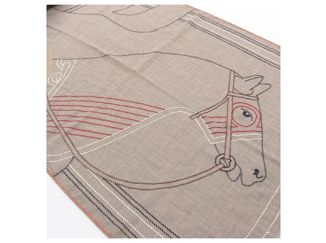 Bufanda/Chal Hermès Cheval a la Couverture Rectángulo Multicolor Beige - vista 2