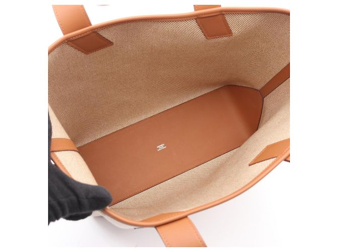 Borsa tote Hermès H Ambié GM Marrone Beige - vista 3