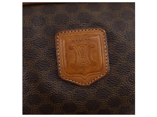 Céline Borsa a mano in tela Macadam CELINE in pelle PVC 2 in 1 marrone oro Auth 154376 D'oro - vista 19