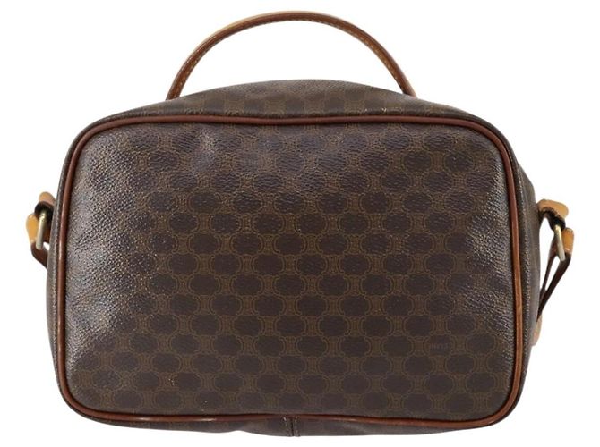Céline Borsa a mano in tela Macadam CELINE in pelle PVC 2 in 1 marrone oro Auth 154376 D'oro - vista 2