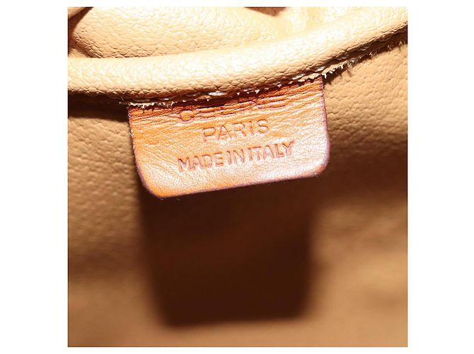Céline Borsa a mano in tela Macadam CELINE in pelle PVC 2 in 1 marrone oro Auth 154376 D'oro - vista 20