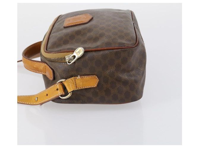 Céline Borsa a mano in tela Macadam CELINE in pelle PVC 2 in 1 marrone oro Auth 154376 D'oro - vista 3