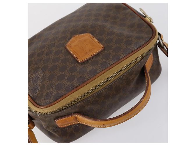 Céline Borsa a mano in tela Macadam CELINE in pelle PVC 2 in 1 marrone oro Auth 154376 D'oro - vista 6