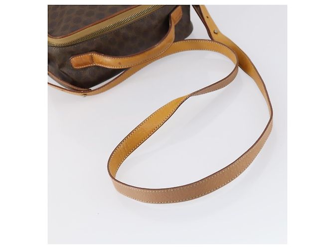 Céline Borsa a mano in tela Macadam CELINE in pelle PVC 2 in 1 marrone oro Auth 154376 D'oro - vista 7