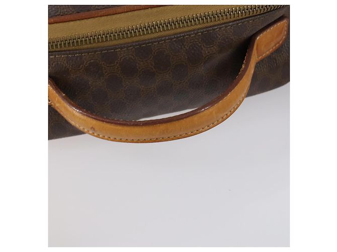 Céline Borsa a mano in tela Macadam CELINE in pelle PVC 2 in 1 marrone oro Auth 154376 D'oro - vista 8