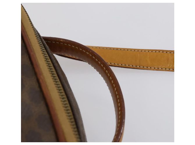 Céline Borsa a mano in tela Macadam CELINE in pelle PVC 2 in 1 marrone oro Auth 154376 D'oro - vista 9