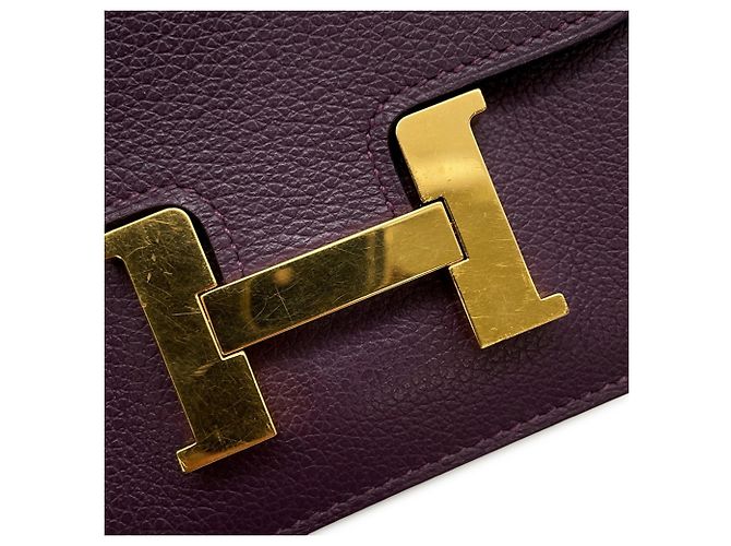 Monedero Constance en Cassis de Hermès Morado oscuro - vista 11