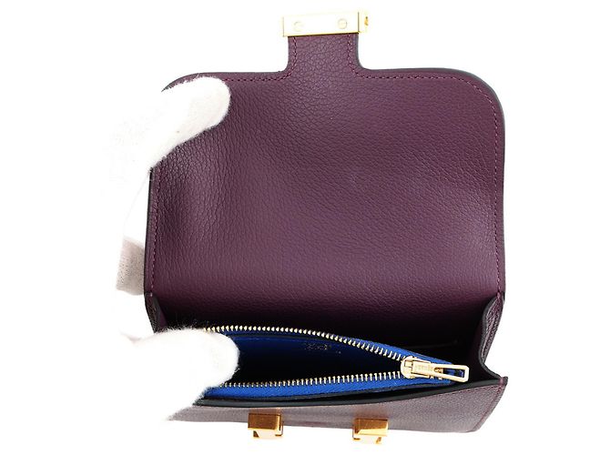 Monedero Constance en Cassis de Hermès Morado oscuro - vista 5