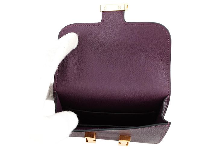 Monedero Constance en Cassis de Hermès Morado oscuro - vista 6