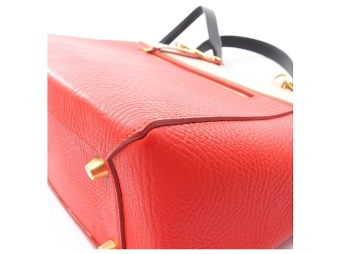 Céline Belt Bag Mini in Pelle Celine Nero Rosso Beige - vista 11