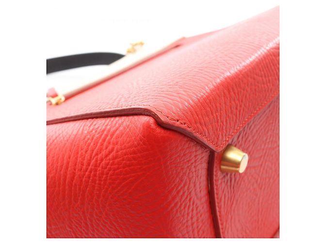 Céline Belt Bag Mini in Pelle Celine Nero Rosso Beige - vista 12