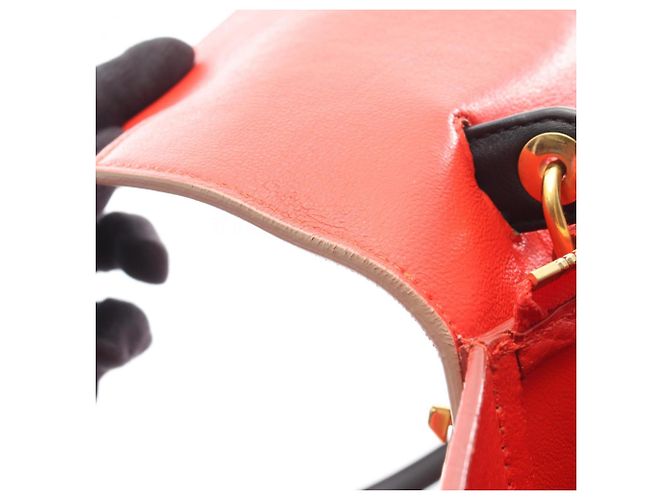 Céline Belt Bag Mini in Pelle Celine Nero Rosso Beige - vista 5