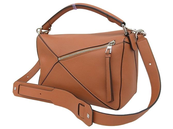 Borsa a mano Loewe Puzzle Medium in pelle Marrone - vista 2