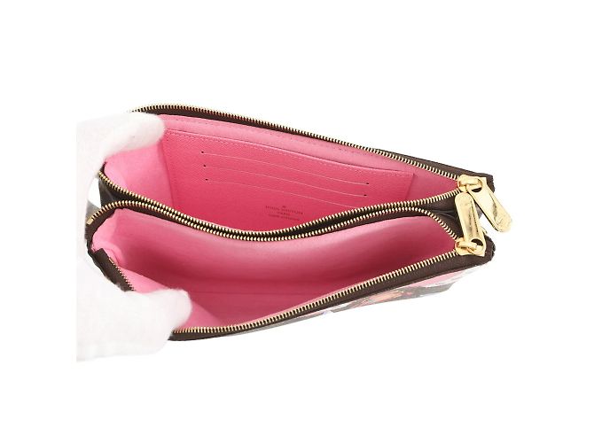 Borsa a Spalla Louis Vuitton Monogram Vivienne Pochette Double Zip Chain Rosa - vista 5