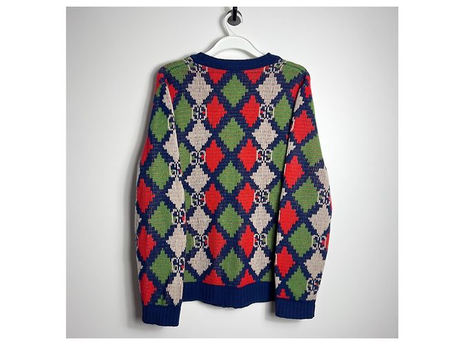 Gucci Rhombus Wollcardigan Mehrfarben - Ansicht 3