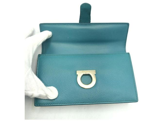 Borsa a Spalla Gancini Salvatore Ferragamo Blu Turchese - vista 4