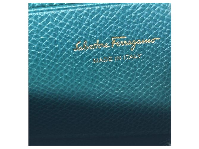 Borsa a Spalla Gancini Salvatore Ferragamo Blu Turchese - vista 7
