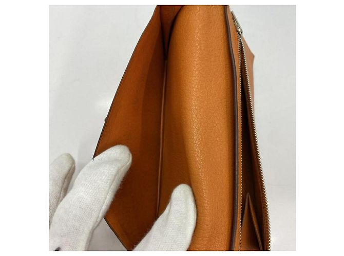 Hermès Hermes Bearn Souffle Long Wallet Orange - view 5