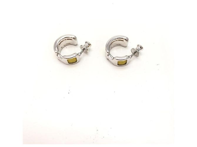 Orecchini a cerchio in argento Olympe PM di Hermès - vista 2