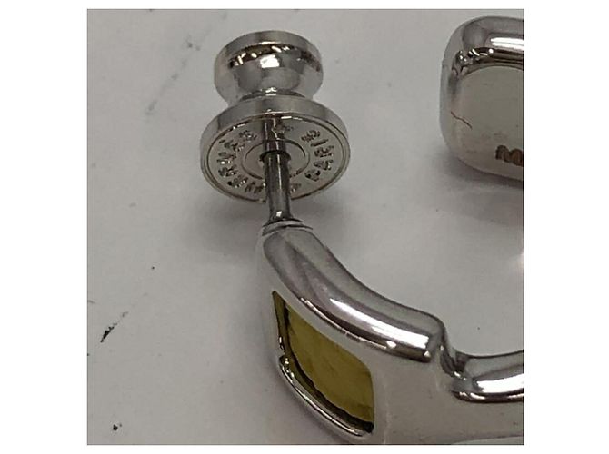 Orecchini a cerchio in argento Olympe PM di Hermès - vista 4