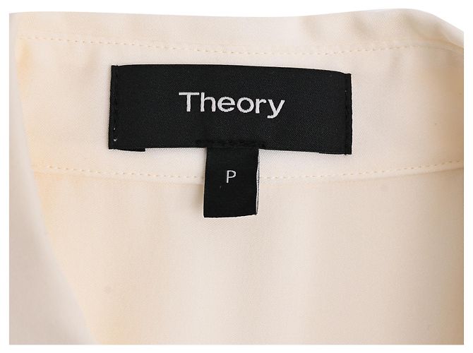 Blusa sin mangas de georgette con botones en seda blanca Theory Blanco Crudo - vista 4