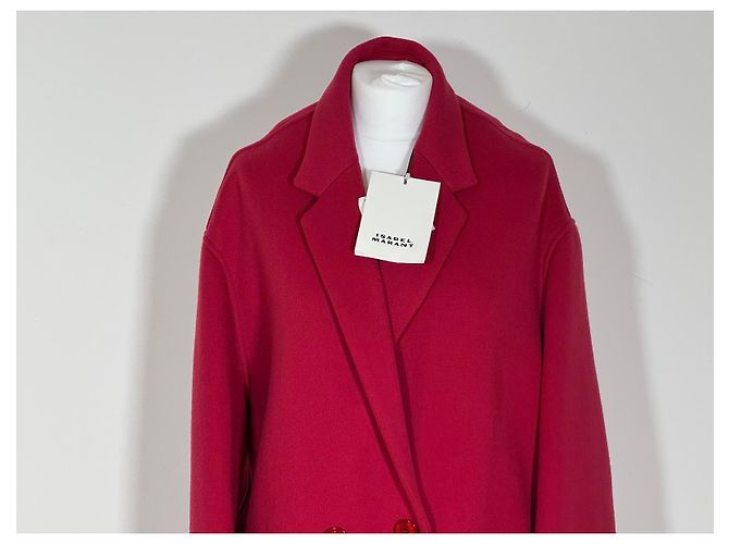Abrigo Isabel Marant Oversize de Cachemira y Lana Fucsia - vista 3