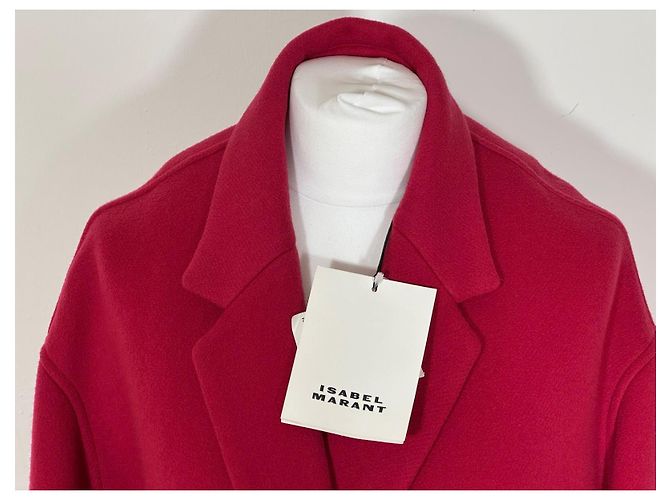Abrigo Isabel Marant Oversize de Cachemira y Lana Fucsia - vista 6
