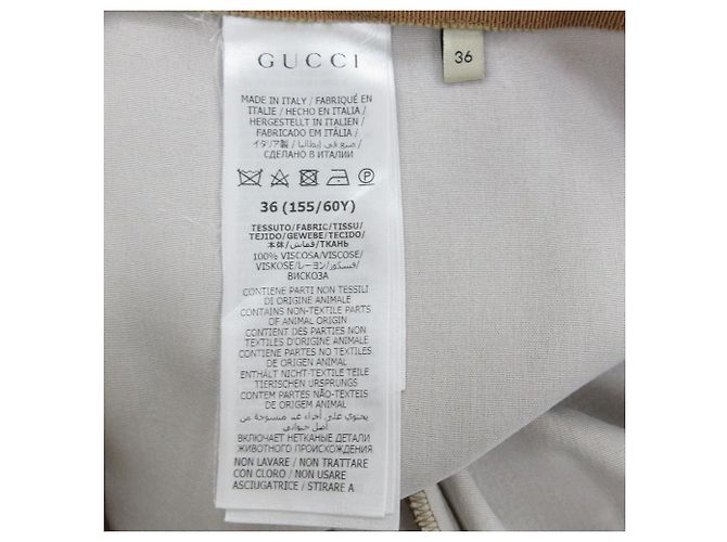 Pantaloni in Viscosa con Zip Laterale Gucci Beige - vista 5