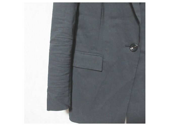 Autre Marque Chaqueta entallada de mezcla de lino UNTITLED essential clue Negro - vista 8