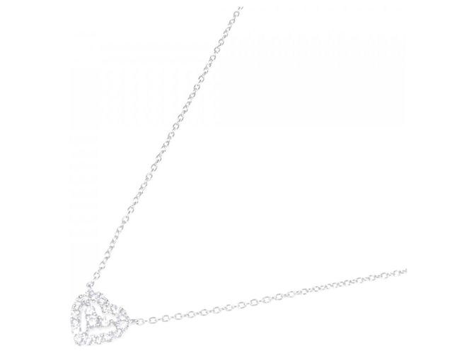 Autre Marque Collana a Cuore con Diamanti in Oro Bianco Au750 Ponte Vecchio Argento - vista 2