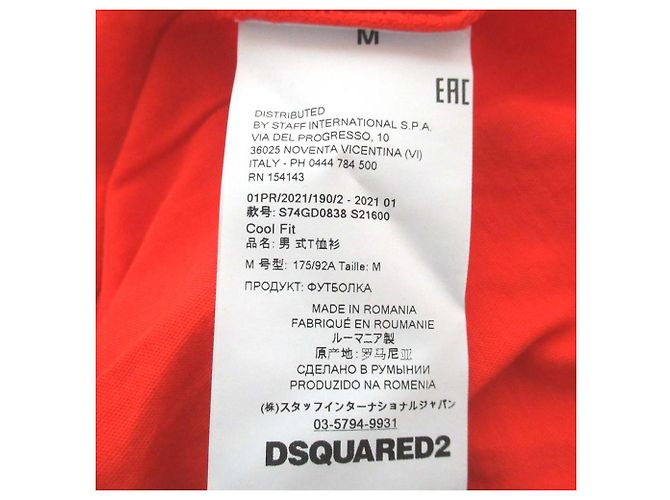 Autre Marque Camiseta de algodón DSQUARED2 DSQ2 LOGO Naranja Amarillo - vista 4