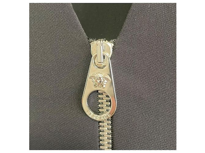 Versace Seidenmischung Kleid Schwarz - Ansicht 6