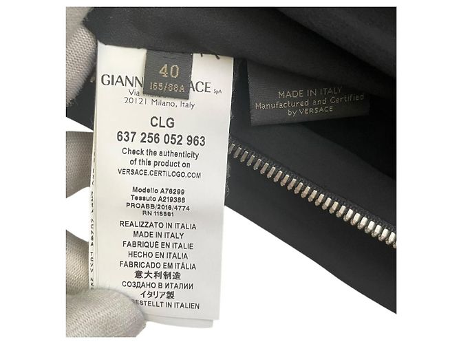 Versace Seidenmischung Kleid Schwarz - Ansicht 8