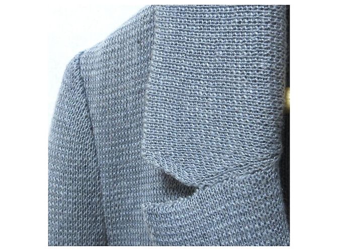 Autre Marque Cárdigan de lino 100% Mina Perhonen Nostalgia Castaño Azul claro - vista 3