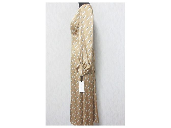 Autre Marque Robe longue en satin GRACE Class Back Shun Lip Beige - vue 5
