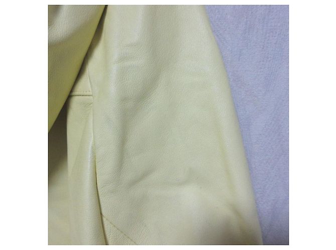 Autre Marque GRACE Class Lamb Leather Short Jacket Yellow - view 5