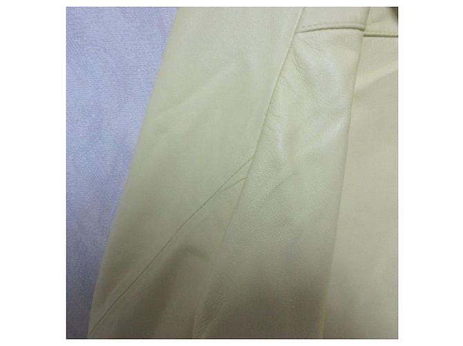 Autre Marque GRACE Class Lamb Leather Short Jacket Yellow - view 6