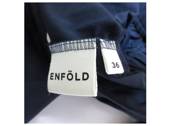 Autre Marque ENFOLD Kurzarmbluse mit Puffärmeln Blau Marineblau - Ansicht 9