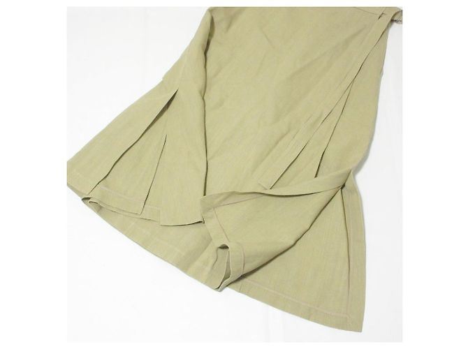 Autre Marque Falda larga de lino y algodón slub ebure Beige - vista 4