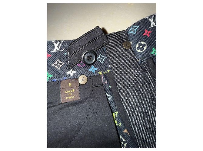 Louis Vuitton Takashi Murakami Monogramm Denim Shorts Schwarz 6 Jahre - Ansicht 10