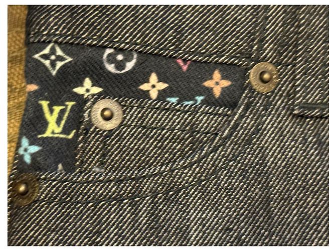 Louis Vuitton Takashi Murakami Monogramm Denim Shorts Schwarz 6 Jahre - Ansicht 2