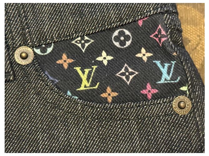 Louis Vuitton Takashi Murakami Monogramm Denim Shorts Schwarz 6 Jahre - Ansicht 3