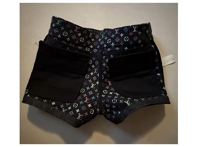 Louis Vuitton Takashi Murakami Monogramm Denim Shorts Schwarz 6 Jahre - Ansicht 8