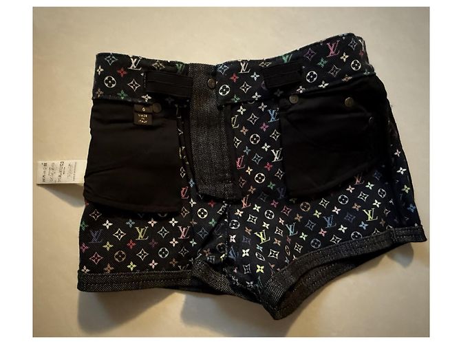 Louis Vuitton Takashi Murakami Monogramm Denim Shorts Schwarz 6 Jahre - Ansicht 9