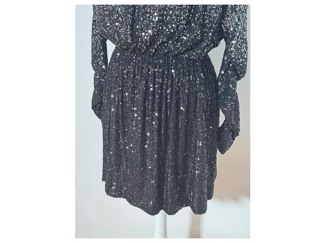 Saint Laurent Paillettenkleid schwarz - Ansicht 10