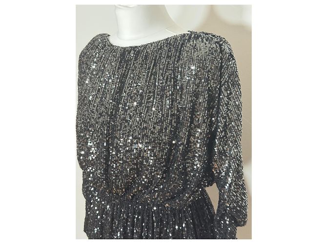 Saint Laurent Paillettenkleid schwarz - Ansicht 11