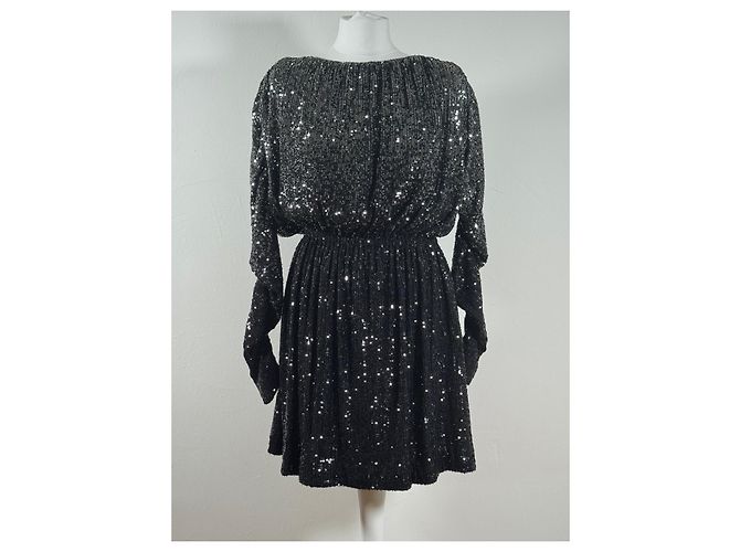 Saint Laurent Paillettenkleid schwarz - Ansicht 2