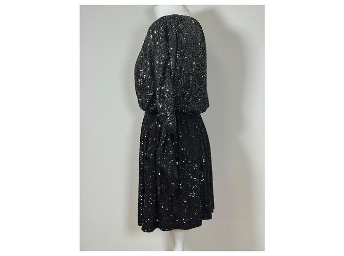 Saint Laurent Paillettenkleid schwarz - Ansicht 3