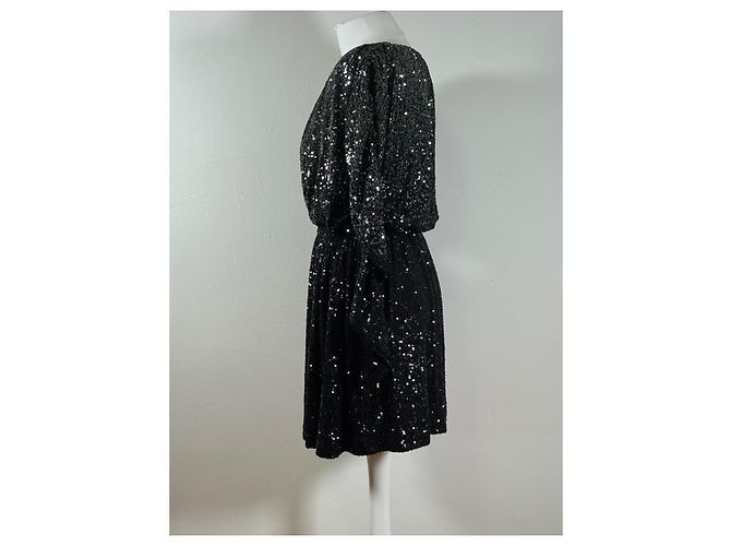 Saint Laurent Paillettenkleid schwarz - Ansicht 4