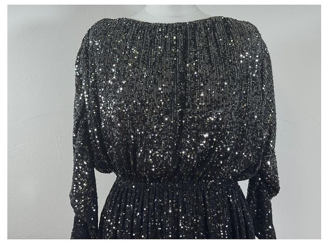 Saint Laurent Paillettenkleid schwarz - Ansicht 6